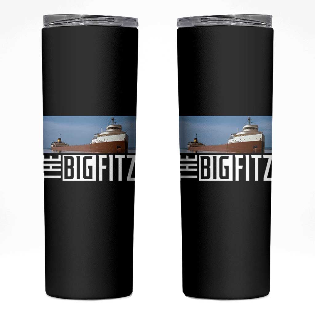 The Big Fitz Tribute Skinny Tumbler SS Edmund Fitzgerald Freighter Design for Great Lakes History - Wonder Print Shop