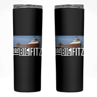 The Big Fitz Tribute Skinny Tumbler SS Edmund Fitzgerald Freighter Design for Great Lakes History - Wonder Print Shop