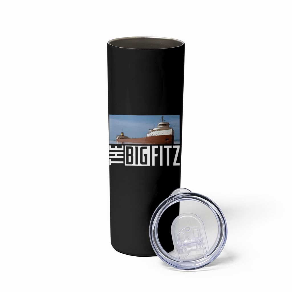 The Big Fitz Tribute Skinny Tumbler SS Edmund Fitzgerald Freighter Design for Great Lakes History - Wonder Print Shop