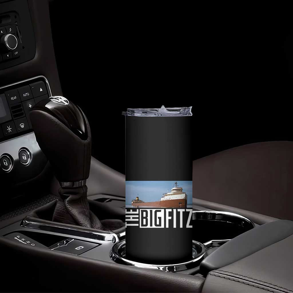 The Big Fitz Tribute Skinny Tumbler SS Edmund Fitzgerald Freighter Design for Great Lakes History - Wonder Print Shop