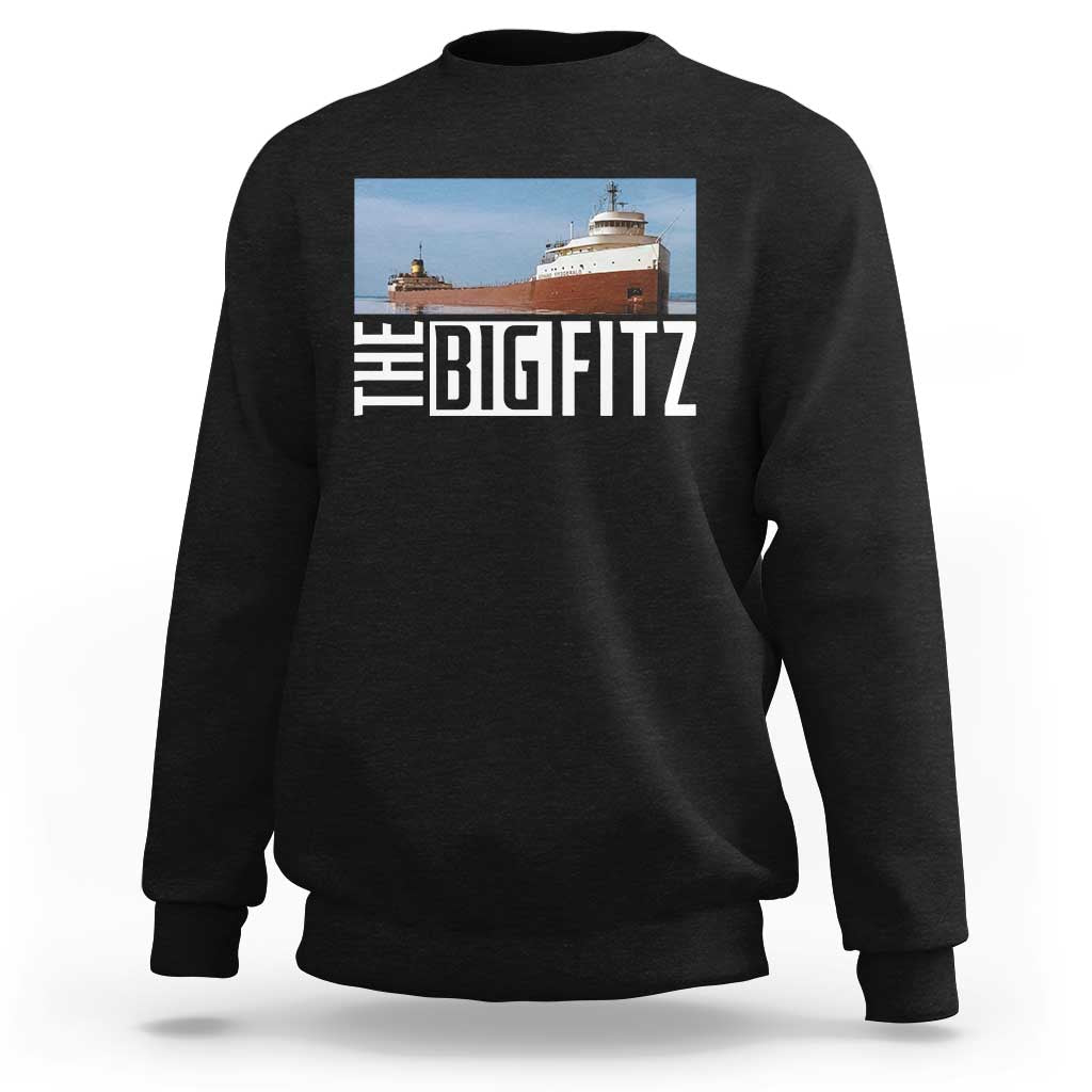 The Big Fitz Tribute Sweatshirt SS Edmund Fitzgerald Freighter Design for Great Lakes History - Wonder Print Shop