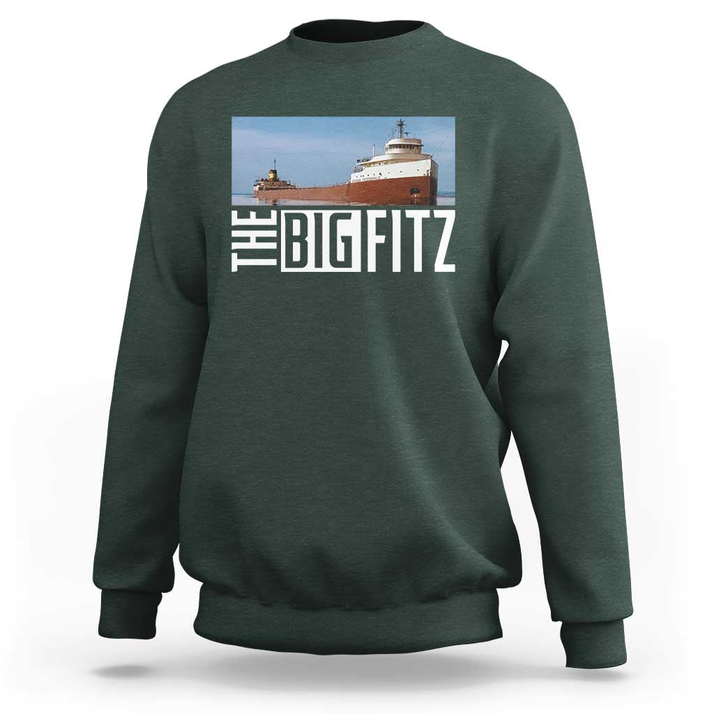 The Big Fitz Tribute Sweatshirt SS Edmund Fitzgerald Freighter Design for Great Lakes History - Wonder Print Shop