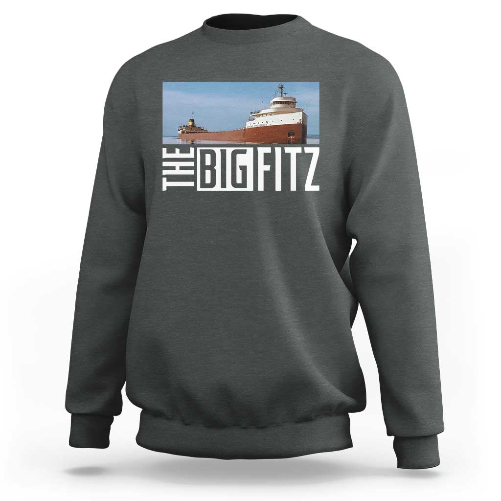 The Big Fitz Tribute Sweatshirt SS Edmund Fitzgerald Freighter Design for Great Lakes History - Wonder Print Shop