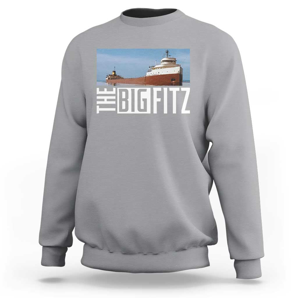 The Big Fitz Tribute Sweatshirt SS Edmund Fitzgerald Freighter Design for Great Lakes History - Wonder Print Shop