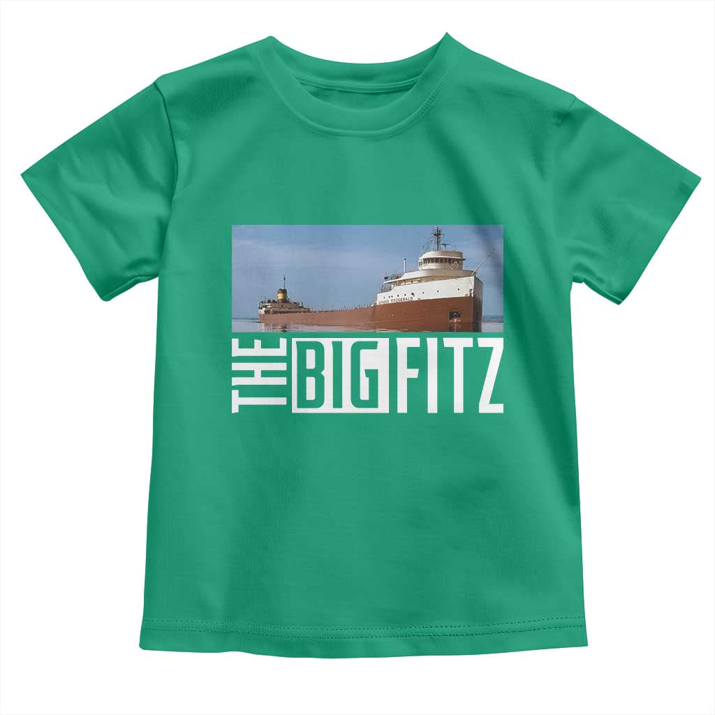 The Big Fitz Tribute Toddler T Shirt SS Edmund Fitzgerald Freighter Design for Great Lakes History - Wonder Print Shop