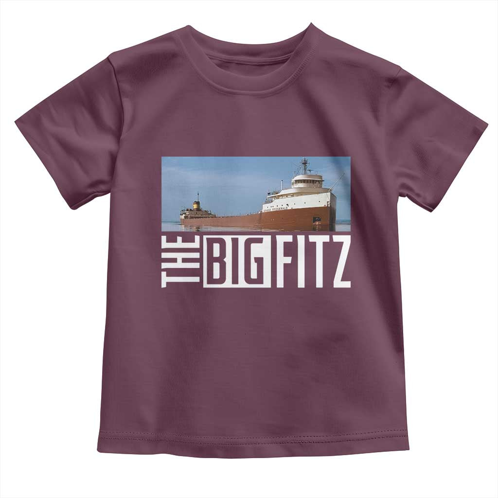 The Big Fitz Tribute Toddler T Shirt SS Edmund Fitzgerald Freighter Design for Great Lakes History - Wonder Print Shop