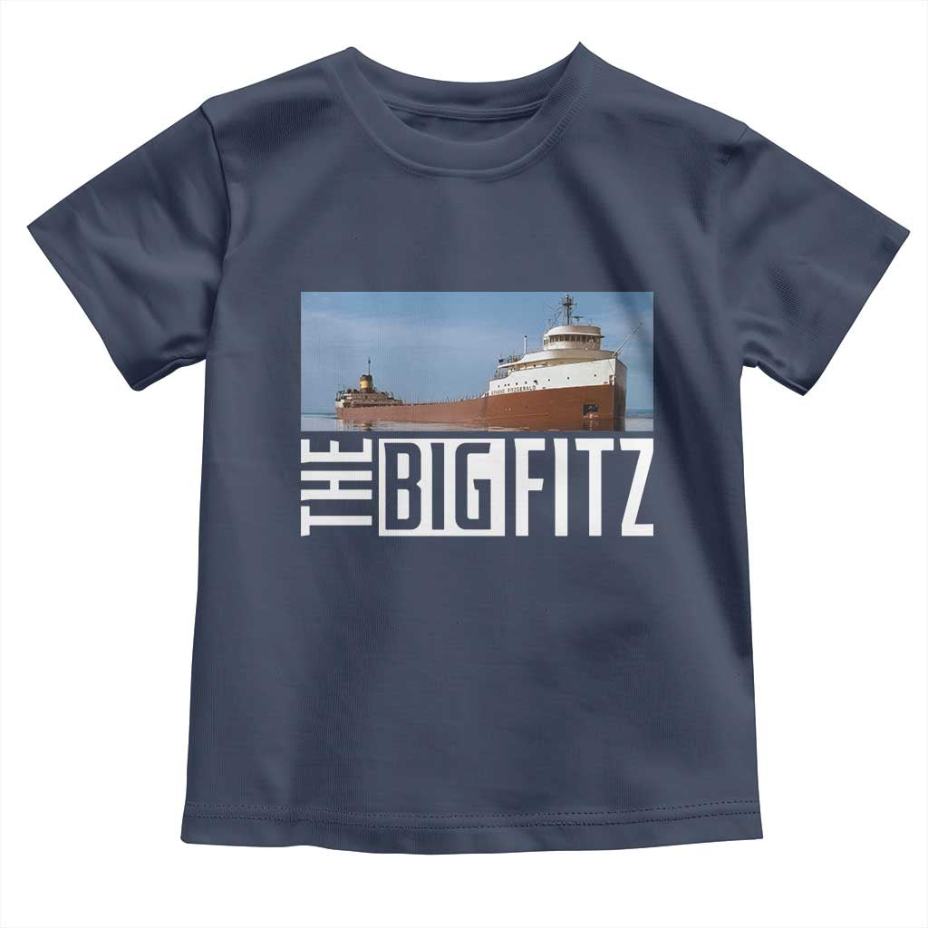 The Big Fitz Tribute Toddler T Shirt SS Edmund Fitzgerald Freighter Design for Great Lakes History - Wonder Print Shop