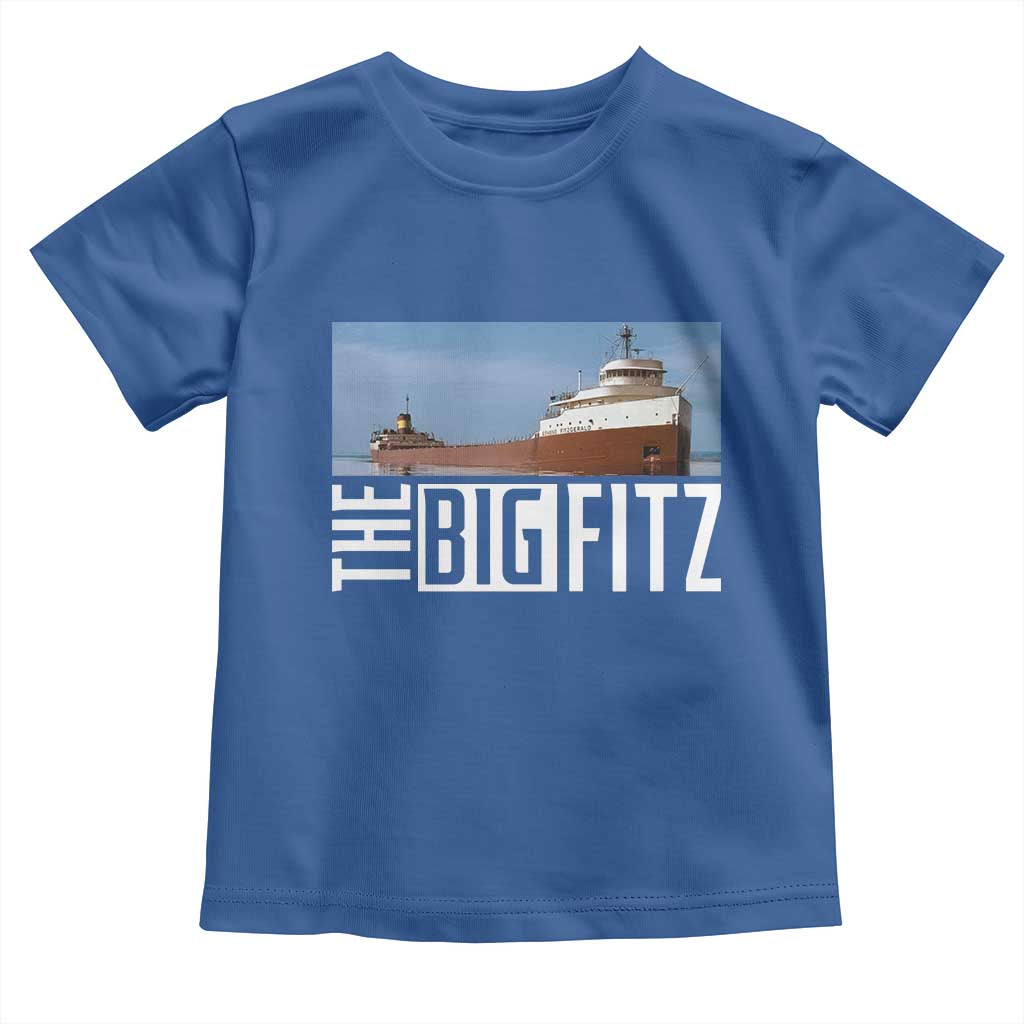 The Big Fitz Tribute Toddler T Shirt SS Edmund Fitzgerald Freighter Design for Great Lakes History - Wonder Print Shop
