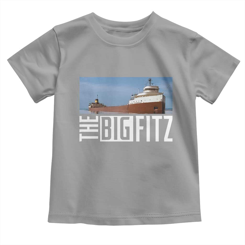 The Big Fitz Tribute Toddler T Shirt SS Edmund Fitzgerald Freighter Design for Great Lakes History - Wonder Print Shop