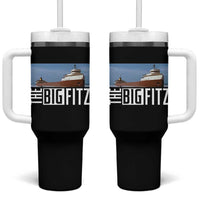 The Big Fitz Tribute Tumbler With Handle SS Edmund Fitzgerald Freighter Design for Great Lakes History - Wonder Print Shop