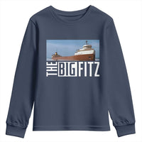 The Big Fitz Tribute Youth Sweatshirt SS Edmund Fitzgerald Freighter Design for Great Lakes History - Wonder Print Shop