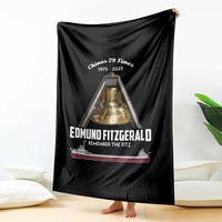 Edmund Fitzgerald 50th Anniversary Tribute Throw Blanket Chimes 29 Times 1975 2025 Memorial - Wonder Print Shop