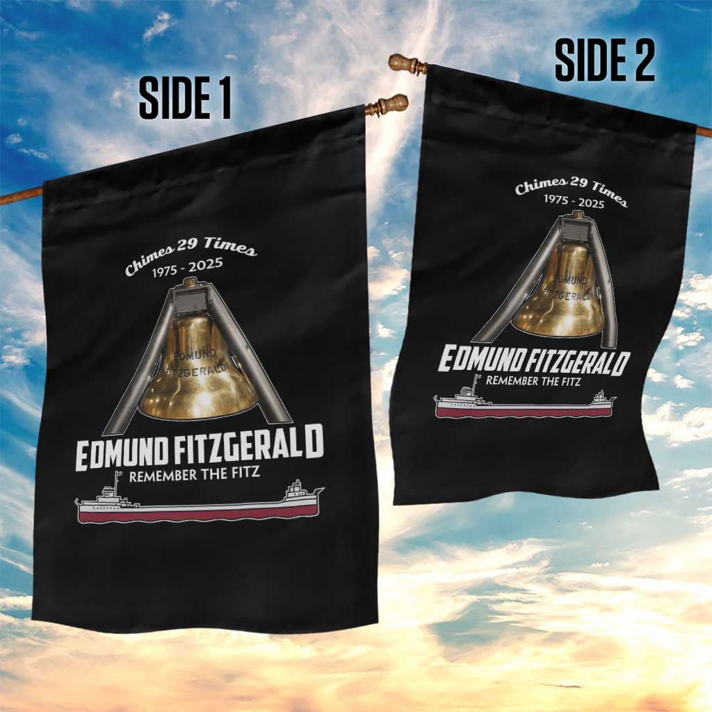 Edmund Fitzgerald 50th Anniversary Tribute Garden Flag Chimes 29 Times 1975 2025 Memorial - Wonder Print Shop