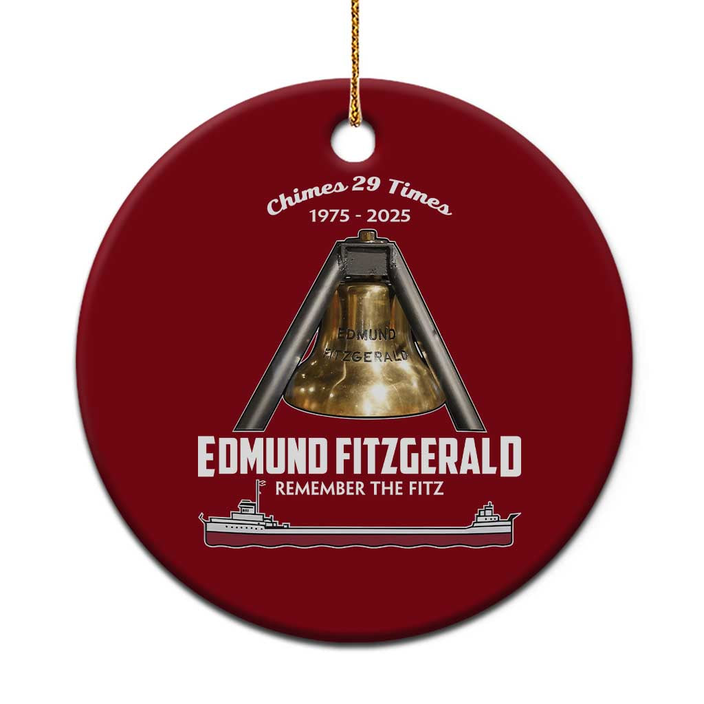 Edmund Fitzgerald 50th Anniversary Tribute Ceramic Ornament Chimes 29 Times 1975 2025 Memorial - Wonder Print Shop