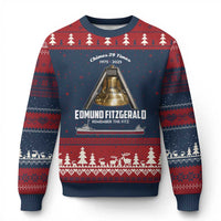 Edmund Fitzgerald 50th Anniversary Tribute Ugly Christmas Sweater Chimes 29 Times 1975 2025 Memorial - Wonder Print Shop