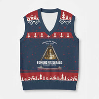 Edmund Fitzgerald 50th Anniversary Tribute V-Neck Knit Sweater Vest Chimes 29 Times 1975 2025 Memorial - Wonder Print Shop