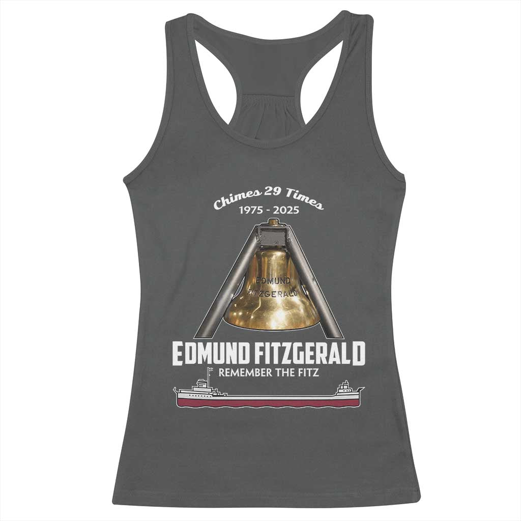 Edmund Fitzgerald 50th Anniversary Tribute Racerback Tank Top Chimes 29 Times 1975 2025 Memorial - Wonder Print Shop