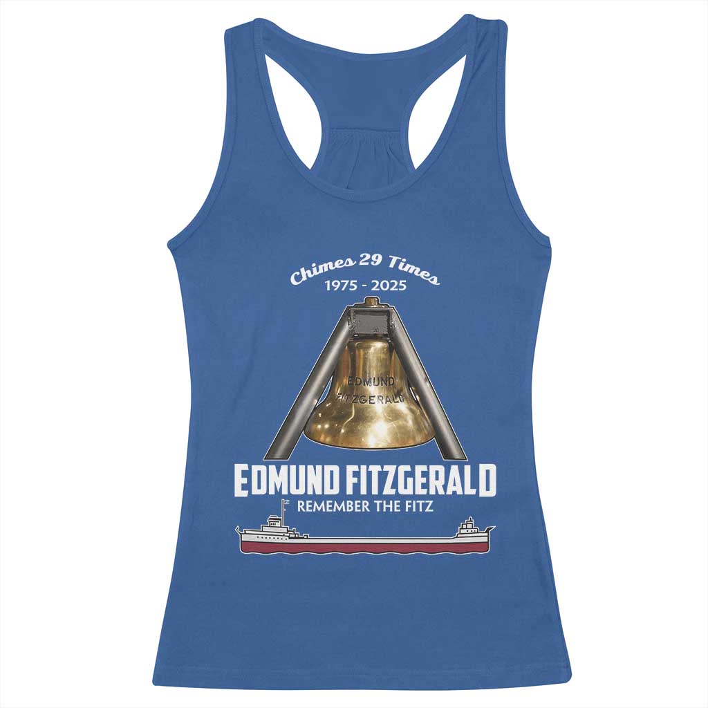 Edmund Fitzgerald 50th Anniversary Tribute Racerback Tank Top Chimes 29 Times 1975 2025 Memorial - Wonder Print Shop