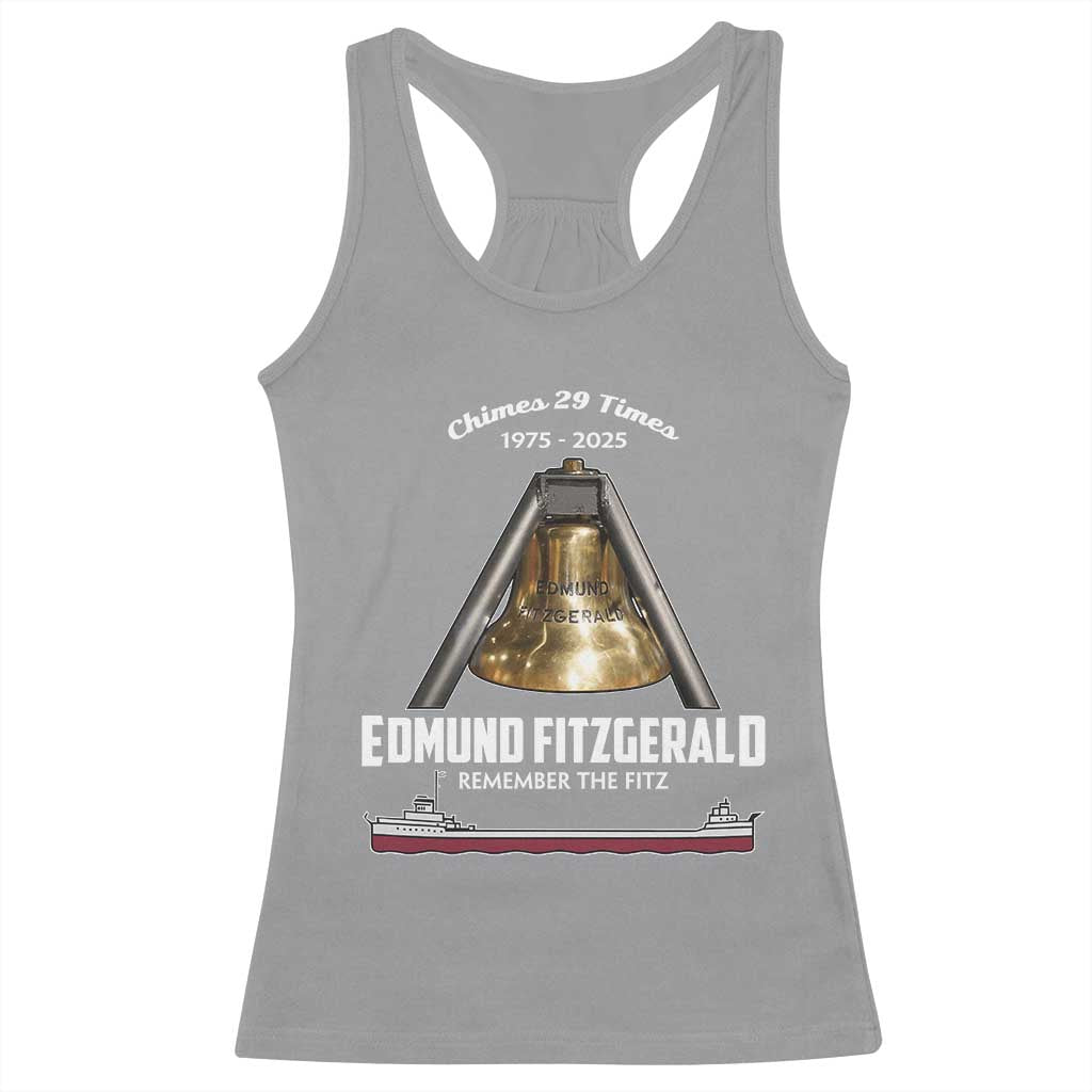 Edmund Fitzgerald 50th Anniversary Tribute Racerback Tank Top Chimes 29 Times 1975 2025 Memorial - Wonder Print Shop