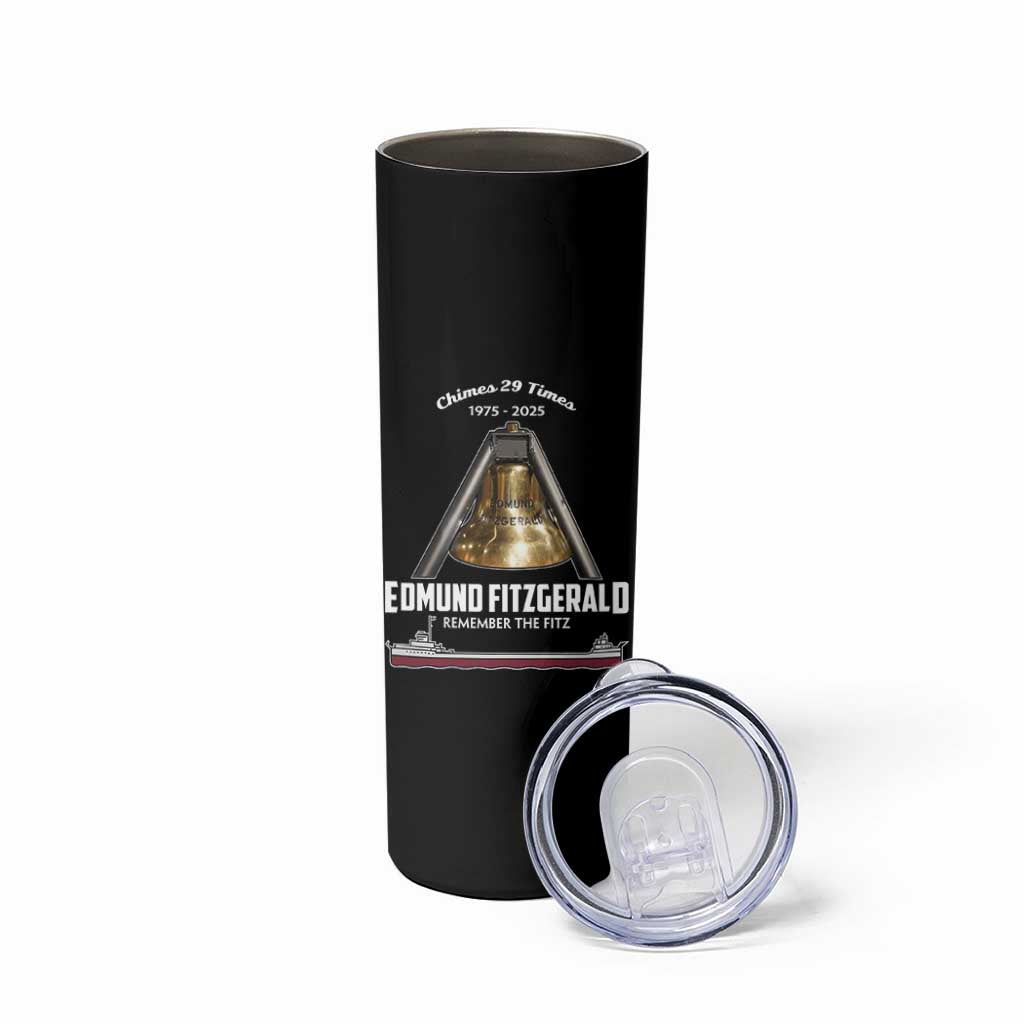 Edmund Fitzgerald 50th Anniversary Tribute Skinny Tumbler Chimes 29 Times 1975 2025 Memorial - Wonder Print Shop