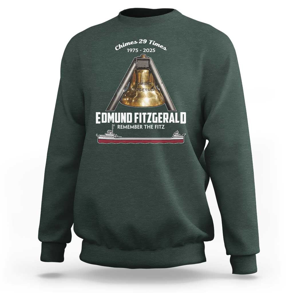 Edmund Fitzgerald 50th Anniversary Tribute Sweatshirt Chimes 29 Times 1975 2025 Memorial - Wonder Print Shop