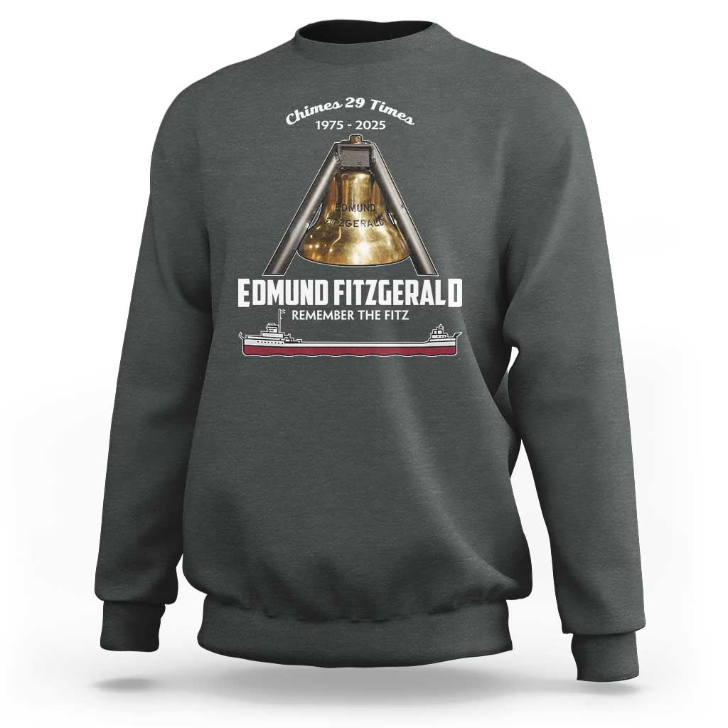 Edmund Fitzgerald 50th Anniversary Tribute Sweatshirt Chimes 29 Times 1975 2025 Memorial - Wonder Print Shop