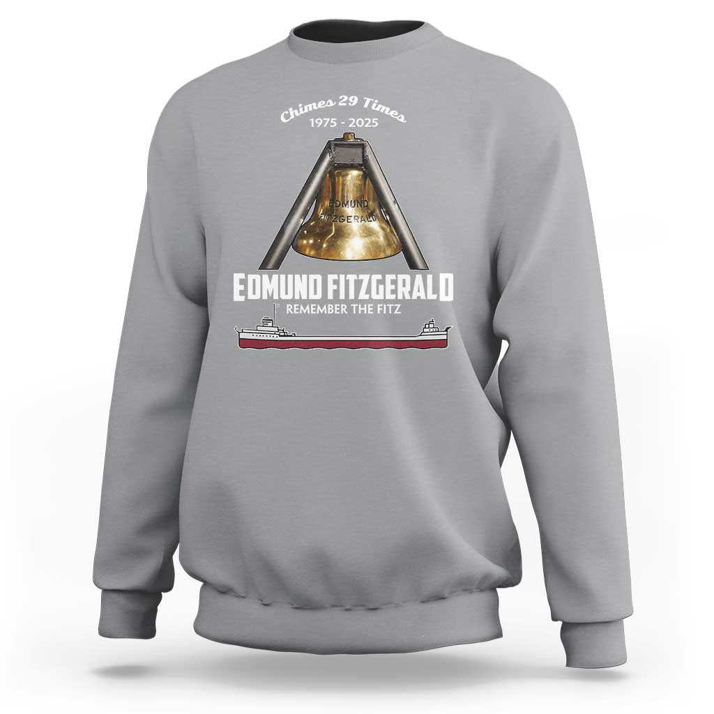 Edmund Fitzgerald 50th Anniversary Tribute Sweatshirt Chimes 29 Times 1975 2025 Memorial - Wonder Print Shop