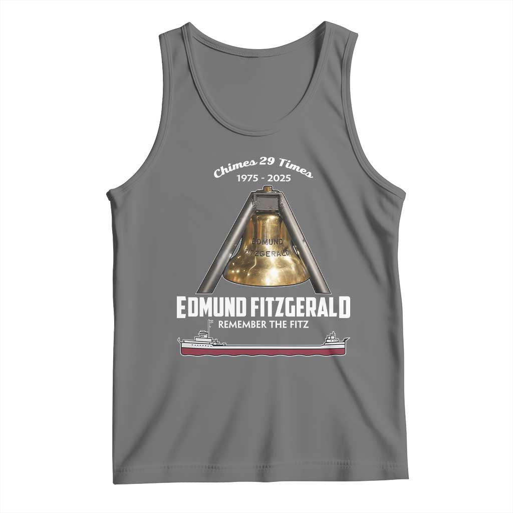 Edmund Fitzgerald 50th Anniversary Tribute Tank Top Chimes 29 Times 1975 2025 Memorial - Wonder Print Shop
