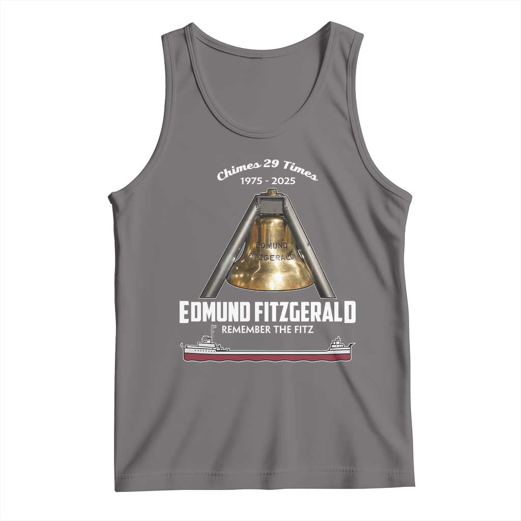 Edmund Fitzgerald 50th Anniversary Tribute Tank Top Chimes 29 Times 1975 2025 Memorial - Wonder Print Shop