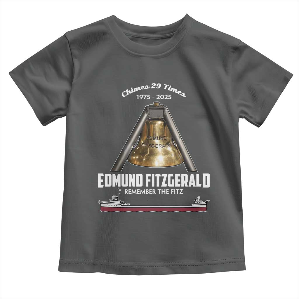 Edmund Fitzgerald 50th Anniversary Tribute Toddler T Shirt Chimes 29 Times 1975 2025 Memorial - Wonder Print Shop