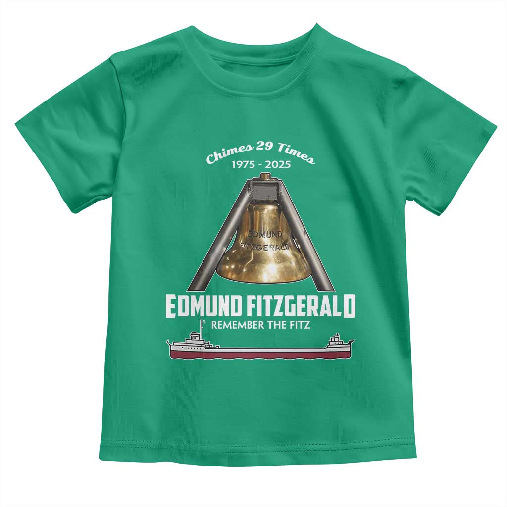 Edmund Fitzgerald 50th Anniversary Tribute Toddler T Shirt Chimes 29 Times 1975 2025 Memorial - Wonder Print Shop