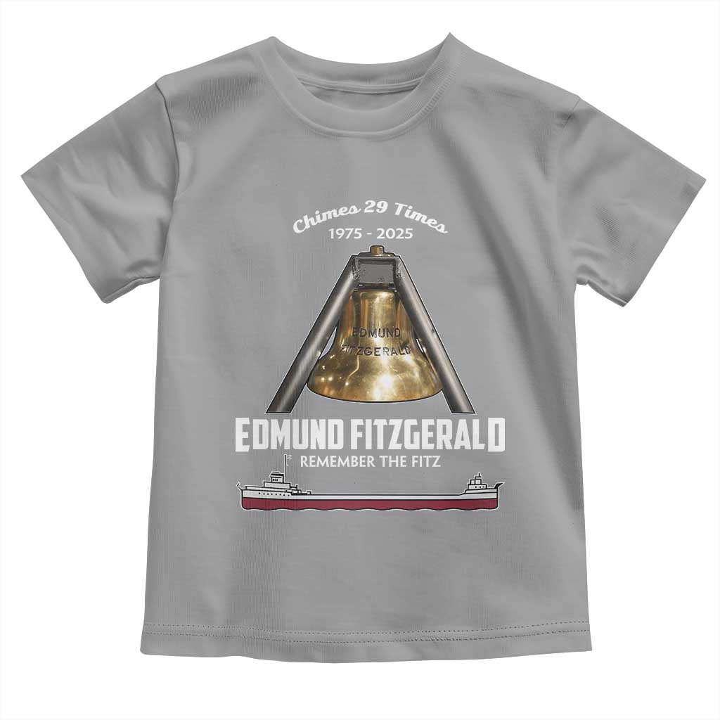 Edmund Fitzgerald 50th Anniversary Tribute Toddler T Shirt Chimes 29 Times 1975 2025 Memorial - Wonder Print Shop