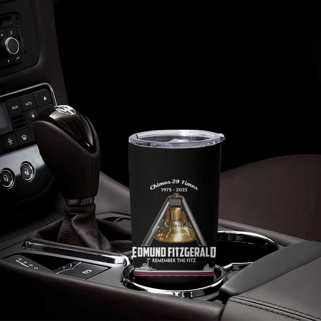 Edmund Fitzgerald 50th Anniversary Tribute Tumbler Cup Chimes 29 Times 1975 2025 Memorial - Wonder Print Shop