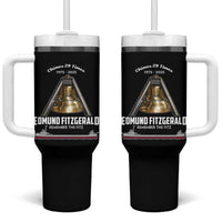 Edmund Fitzgerald 50th Anniversary Tribute Tumbler With Handle Chimes 29 Times 1975 2025 Memorial - Wonder Print Shop