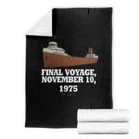 SS Edmund Fitzgerald Final Voyage Tribute Throw Blanket November 10 1975 Lake Superior Memorial - Wonder Print Shop