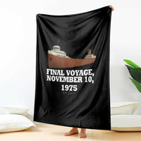 SS Edmund Fitzgerald Final Voyage Tribute Throw Blanket November 10 1975 Lake Superior Memorial - Wonder Print Shop