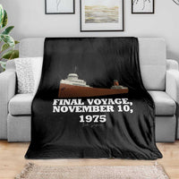 SS Edmund Fitzgerald Final Voyage Tribute Throw Blanket November 10 1975 Lake Superior Memorial - Wonder Print Shop