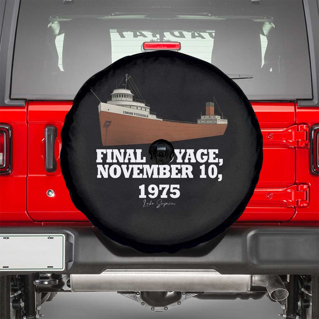 SS Edmund Fitzgerald Final Voyage Tribute Spare Tire Cover November 10 1975 Lake Superior Memorial - Wonder Print Shop