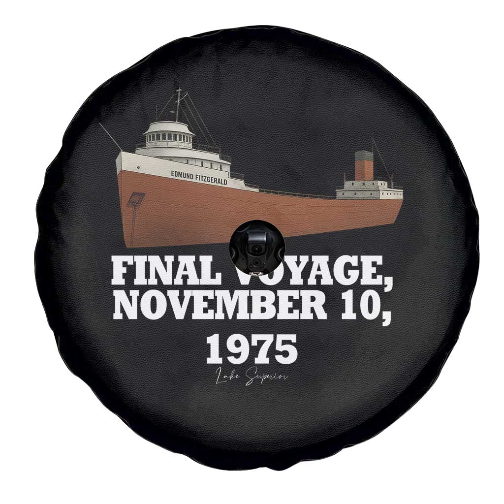 SS Edmund Fitzgerald Final Voyage Tribute Spare Tire Cover November 10 1975 Lake Superior Memorial - Wonder Print Shop