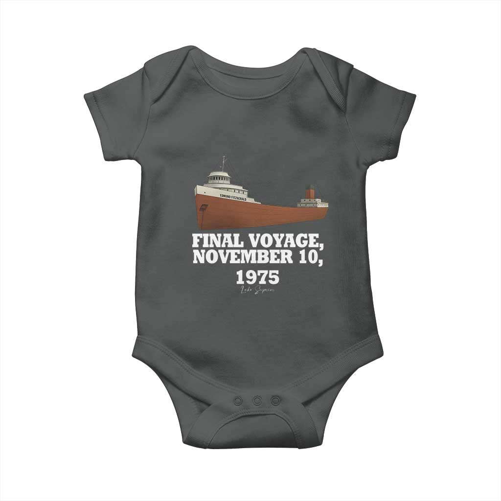 SS Edmund Fitzgerald Final Voyage Tribute Baby Onesie November 10 1975 Lake Superior Memorial - Wonder Print Shop