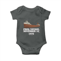SS Edmund Fitzgerald Final Voyage Tribute Baby Onesie November 10 1975 Lake Superior Memorial - Wonder Print Shop