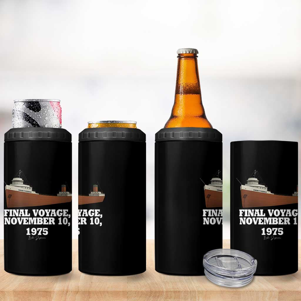 SS Edmund Fitzgerald Final Voyage Tribute 4 in 1 Can Cooler Tumbler November 10 1975 Lake Superior Memorial - Wonder Print Shop
