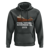 SS Edmund Fitzgerald Final Voyage Tribute Hoodie November 10 1975 Lake Superior Memorial - Wonder Print Shop
