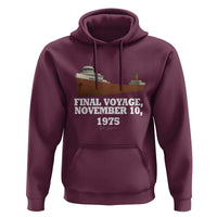 SS Edmund Fitzgerald Final Voyage Tribute Hoodie November 10 1975 Lake Superior Memorial - Wonder Print Shop