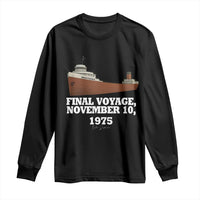 SS Edmund Fitzgerald Final Voyage Tribute Long Sleeve Shirt November 10 1975 Lake Superior Memorial - Wonder Print Shop