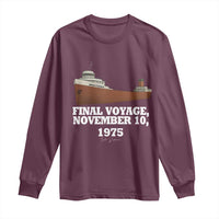 SS Edmund Fitzgerald Final Voyage Tribute Long Sleeve Shirt November 10 1975 Lake Superior Memorial - Wonder Print Shop