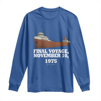 SS Edmund Fitzgerald Final Voyage Tribute Long Sleeve Shirt November 10 1975 Lake Superior Memorial - Wonder Print Shop