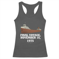 SS Edmund Fitzgerald Final Voyage Tribute Racerback Tank Top November 10 1975 Lake Superior Memorial - Wonder Print Shop