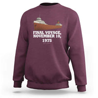 SS Edmund Fitzgerald Final Voyage Tribute Sweatshirt November 10 1975 Lake Superior Memorial - Wonder Print Shop