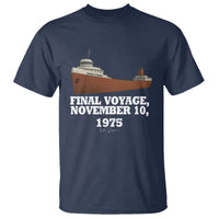 SS Edmund Fitzgerald Final Voyage Tribute T Shirt November 10 1975 Lake Superior Memorial - Wonder Print Shop